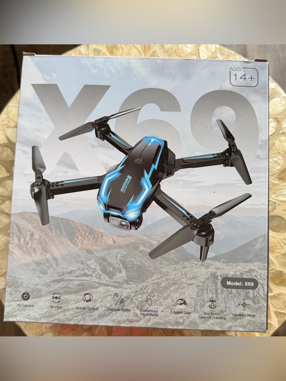 Drone X69 with 2K Ultra HD Camera FPV Foldable Altitude Hold 2 Batteries - NWT